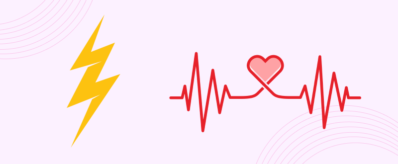 EKG se srdcem a blesky
